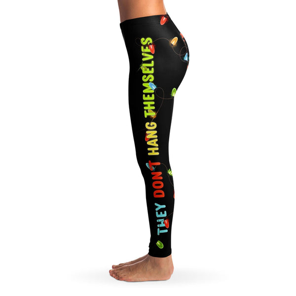 Funny premium Leggings CHRISTMAS LIGHTS ARE LIKE EPSTEIN Don't Hang Themselves - Ugly Xmas Gifts