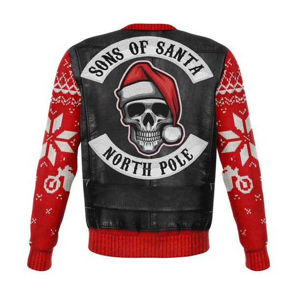 Sons of Santa Ugly Xmas Athletic Sweatshirt AOP Motorcycle - Christmas/Halloween Sweater