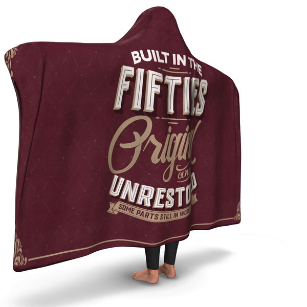 Built in the Fifties Unrestored Age Hooded Blanket AOP - Christmas/Halloween Gift