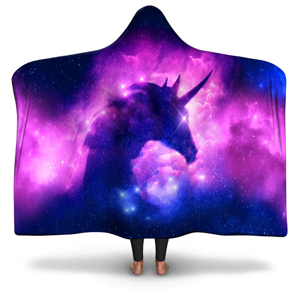 Unicorn Galaxy Hooded Blanket AOP - Christmas/Halloween Gift for Unicorn Lovers