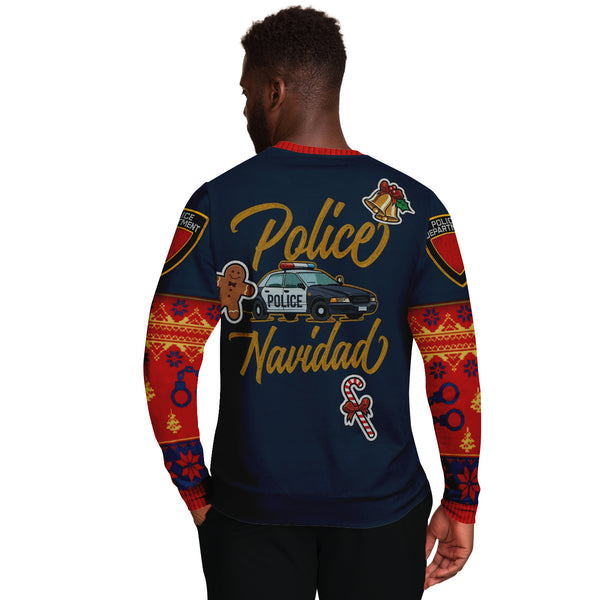 Police Navidad Funny Fashion Ugly Sweatshirt AOP - Xmas Gift