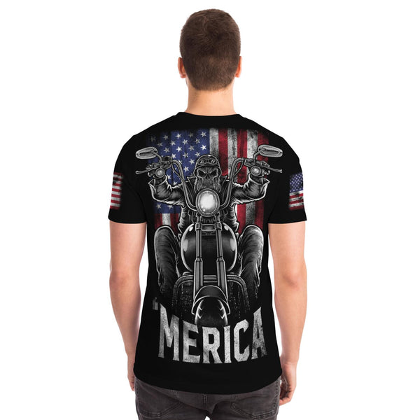 MERICA MotorCycle Tshirt 4th of July Special Design High Quality - Fast Shipping