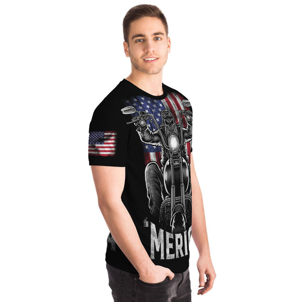 MERICA MotorCycle Tshirt 4th of July Special Design High Quality