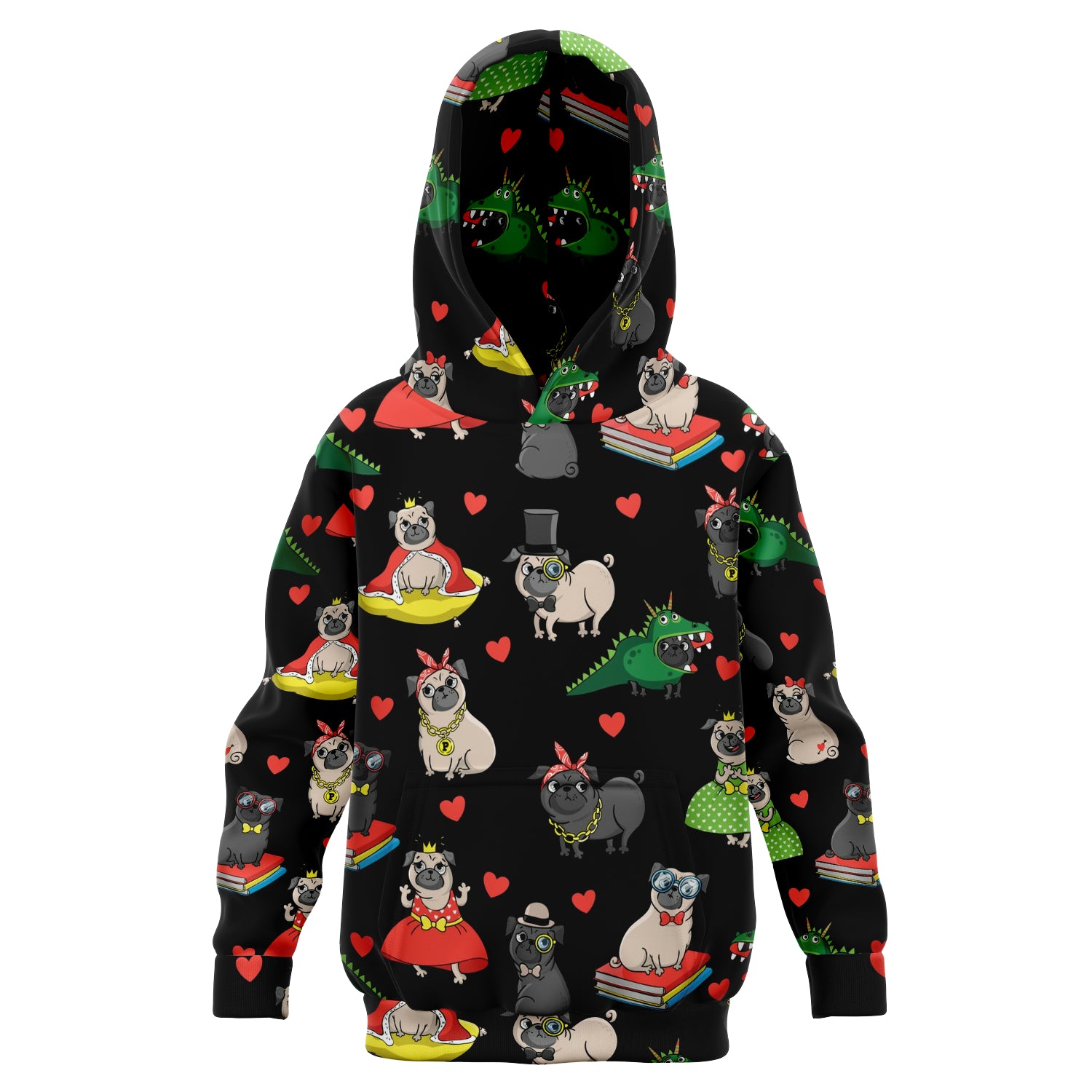 Pugs Dogs Lovers Fashion Kids Hoodie AOP - Christmas/Halloween Gift