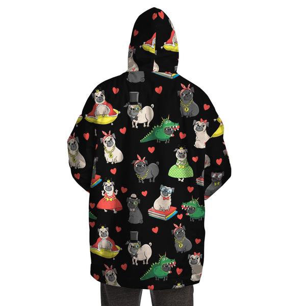Pugs Snug Hoodie AOP Christmas/Halloween Snug Hoodie Men & Women Gift