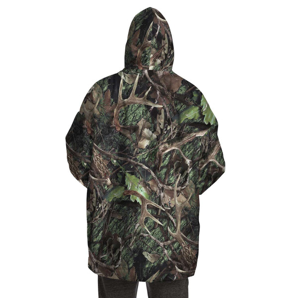 Green Hunting Camouflage Snug Hoodie AOP - Christmas/Halloween Gift