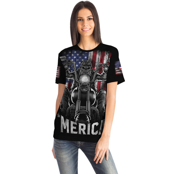 MERICA MotorCycle Tshirt 4th of July Special Design High Quality