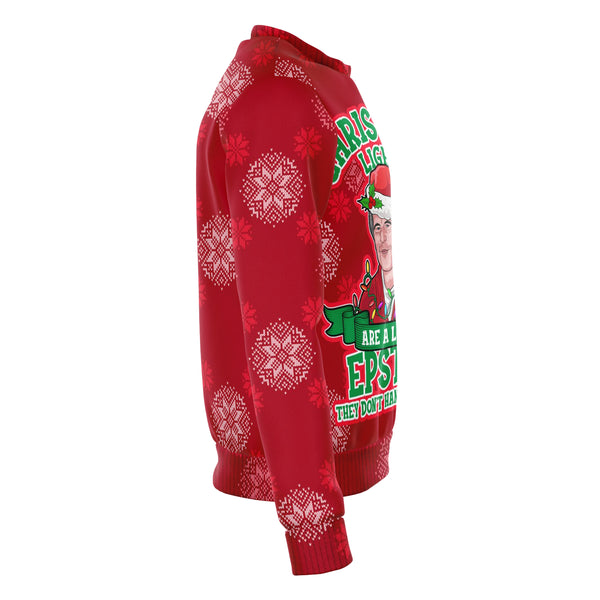 Christmas lights are a lot like epstein they don't hang themselves funny Christmas sweatshirt