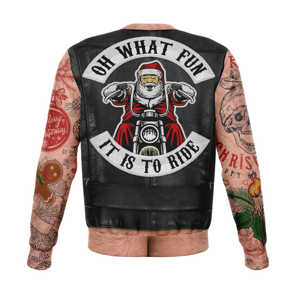 Oh What Fun Nude Ugly Xmas Sweatshirt AOP Motorcycle- Christmas/Halloween Sweater Gift