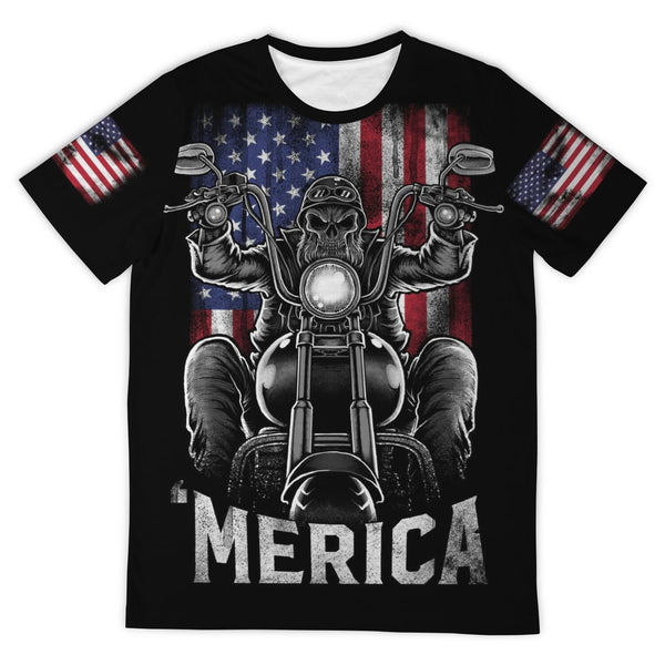 MERICA MotorCycle Tshirt 4th of July Special Design High Quality - Fast Shipping
