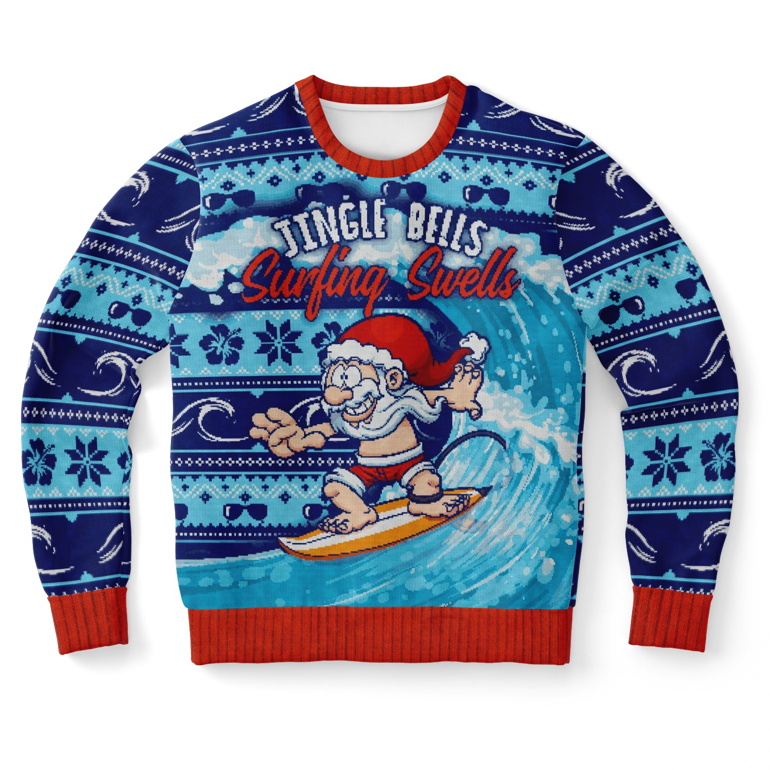 Surfing Swells Funny Athletic Ugly Sweatshirt Xmas AOP - Christmas Gift