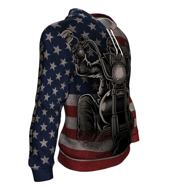 'Merica Hoodie AOP USA Motorcycle Skull - 4th of July Special Design High Quality