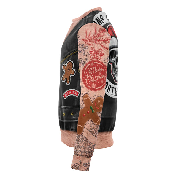 Sons of Santa Nude Ugly Xmas Sweatshirt AOP Motorcycle Fun-Christmas/Halloween Sweater Gift