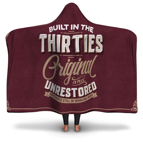 Built in the Thirties Unrestored Age Hooded Blanket AOP - Christmas/Halloween Gift