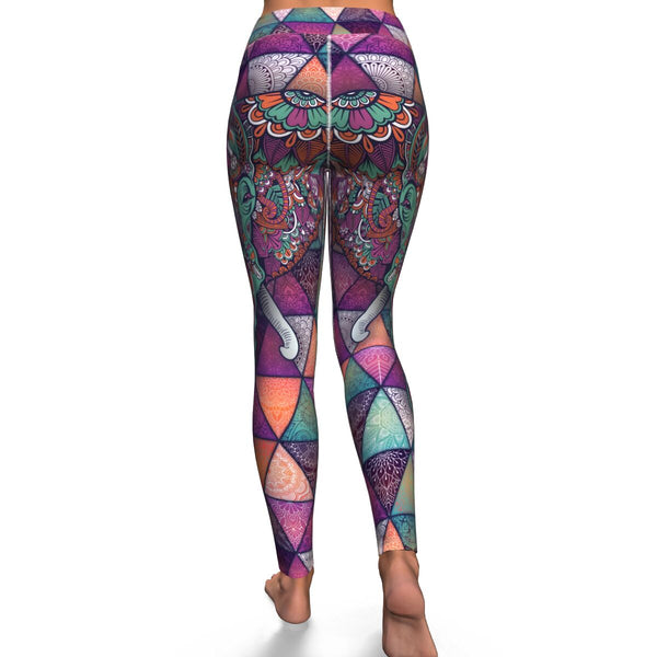 Mandala Elephant Yoga Leggings AOP - Christmas/Halloween Leggings Gift