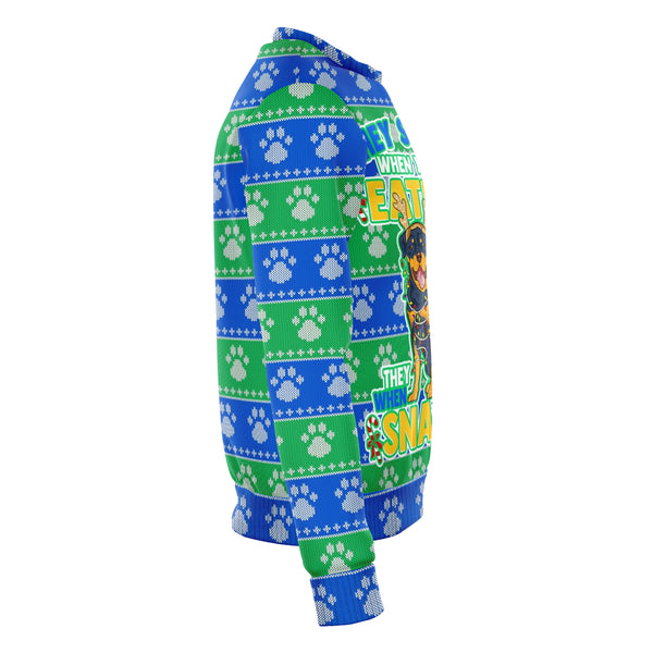 Dogs Rottweiler Ugly Xmas Sweatshirt AOP They See You Eating Snacks - Christmas/Halloween Gift