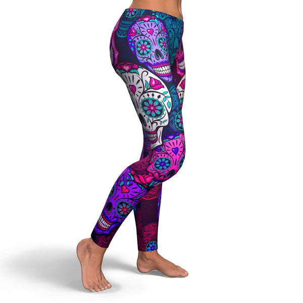 Calavera Sugar Skull Leggings AOP - Christmas/Halloween Gift for Men and Women