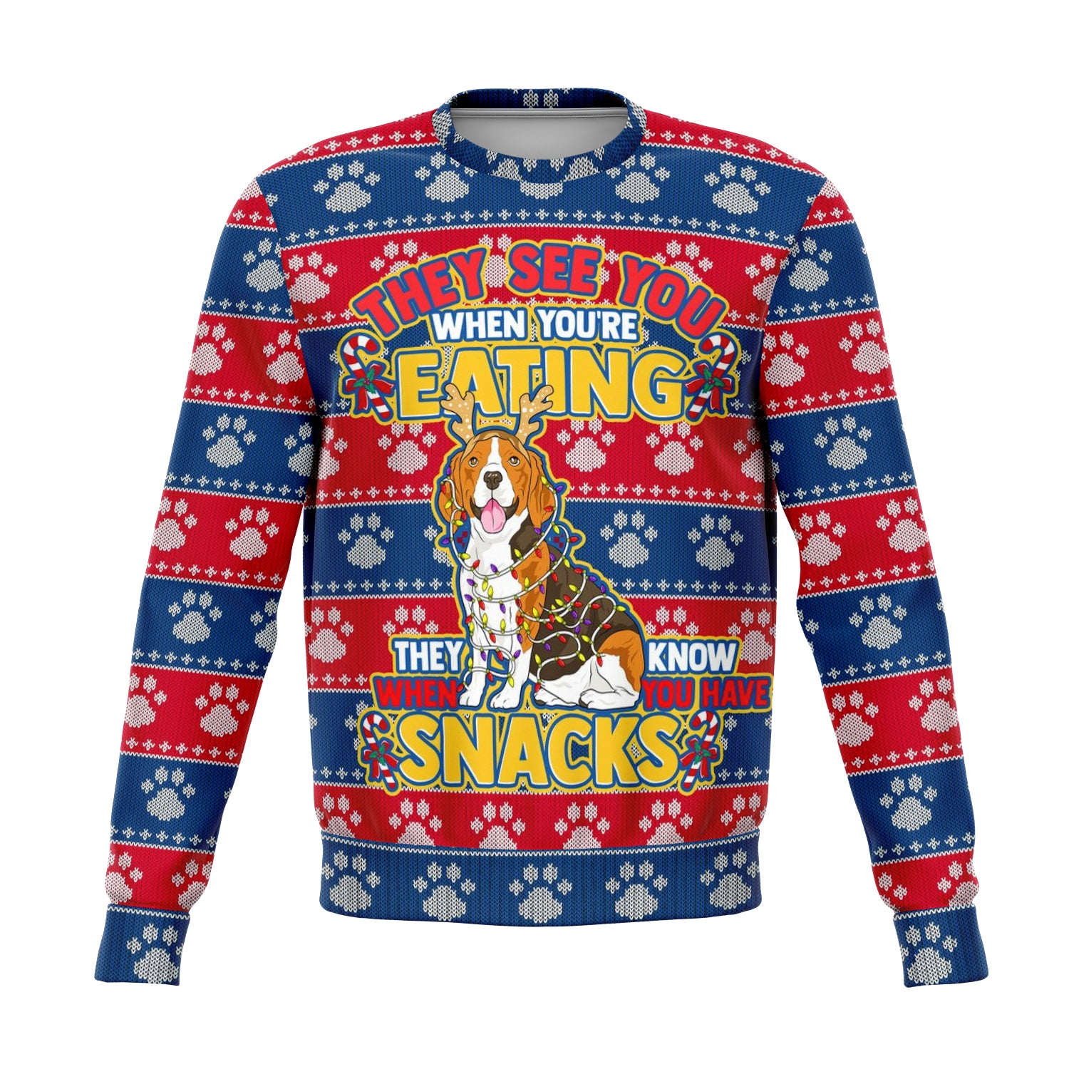 Beagle Dogs Ugly Xmas Sweatshirt AOP See You Eating Snacks -Christmas/Halloween Gift