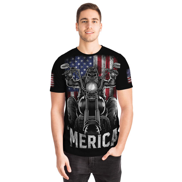 MERICA MotorCycle Tshirt 4th of July Special Design High Quality - Fast Shipping