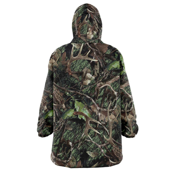 Green Hunting Camouflage Snug Hoodie AOP - Christmas/Halloween Gift