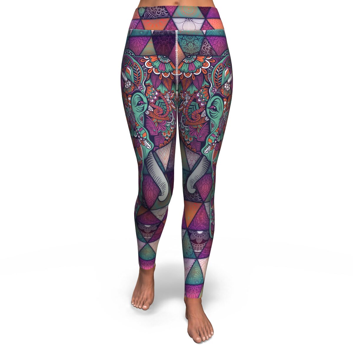 Mandala Elephant Yoga Leggings AOP - Christmas/Halloween Leggings Gift