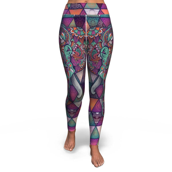 Mandala Elephant Yoga Leggings AOP - Christmas/Halloween Leggings Gift