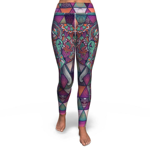 Mandala Elephant Yoga Leggings AOP - Christmas/Halloween Leggings Gift