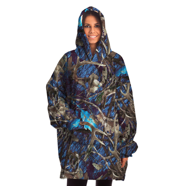 Turquoise Hunting Camouflage Snug Hoodie AOP - Christmas/Halloween Gift