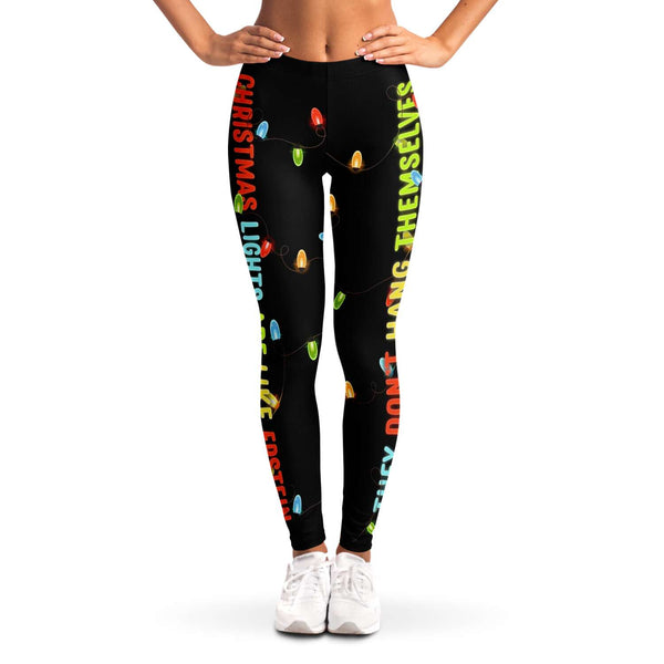 Funny premium Leggings CHRISTMAS LIGHTS ARE LIKE EPSTEIN Don't Hang Themselves - Ugly Xmas Gifts