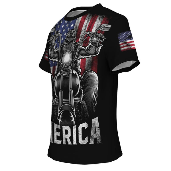 MERICA MotorCycle Tshirt 4th of July Special Design High Quality - Fast Shipping