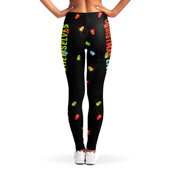 Funny premium Leggings CHRISTMAS LIGHTS ARE LIKE EPSTEIN Don't Hang Themselves - Ugly Xmas Gifts