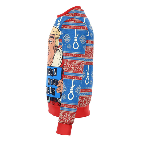 Donald Trump Epstein Didn't Kill Himself Ugly Xmas Design Sweatshirt AOP  - Christmas/Halloween Gift