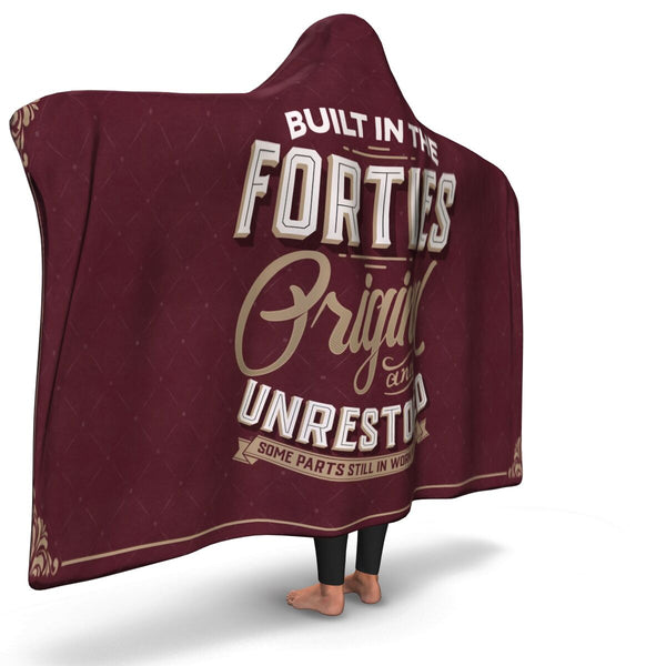 Built in the Forties Unrestored Age Hooded Blanket AOP - Christmas/Halloween Gift