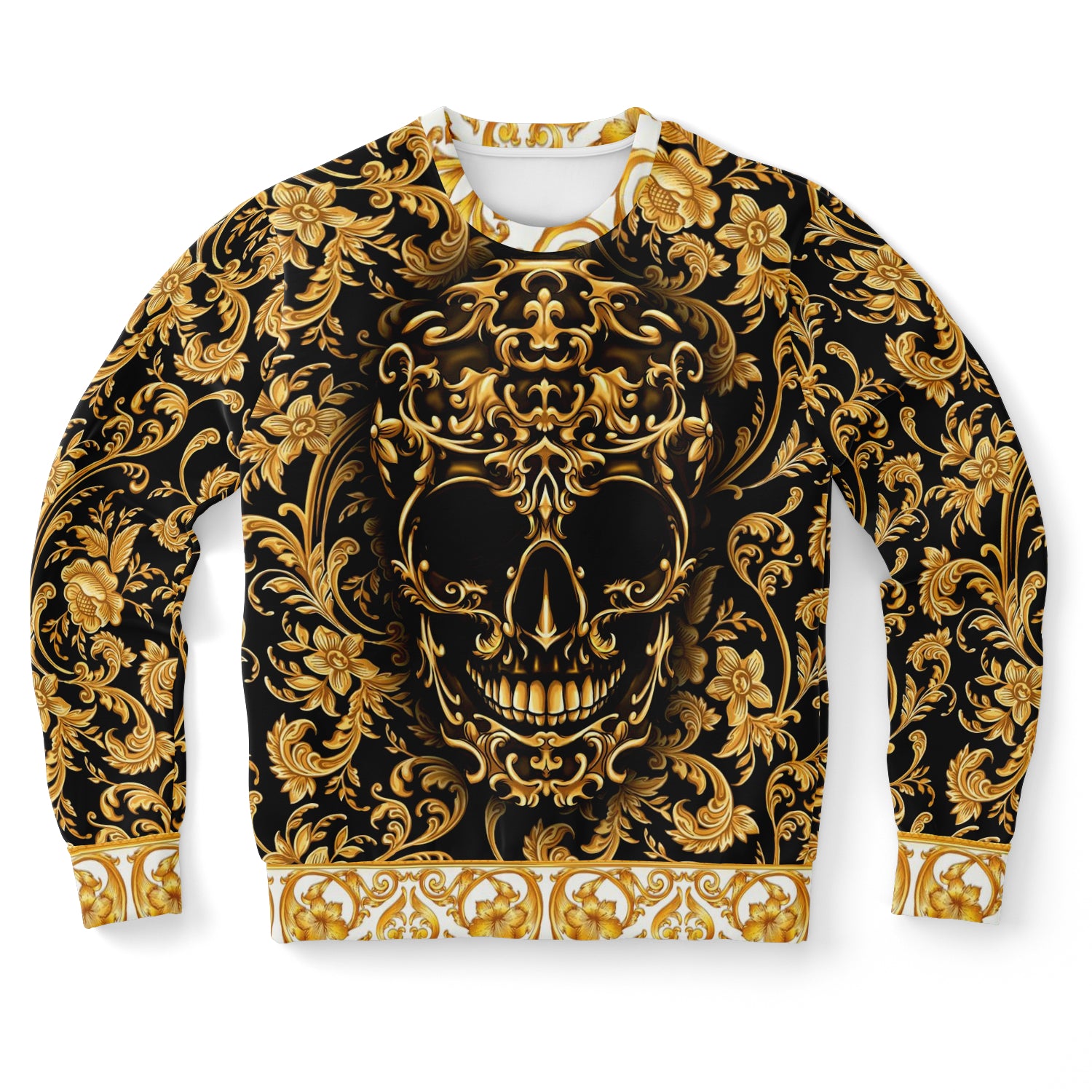 Baroque Skull Athletic Sweatshirt AOP - Christmas Gift for Men and Women