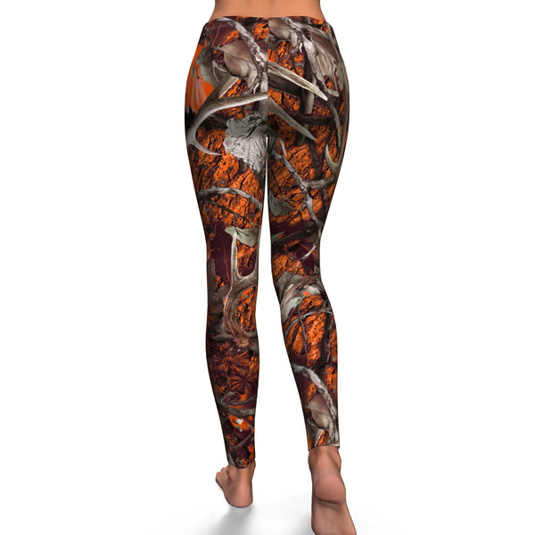 Orange Hunting Leggings AOP - Christmas/Halloween Gift for Hunting Lovers