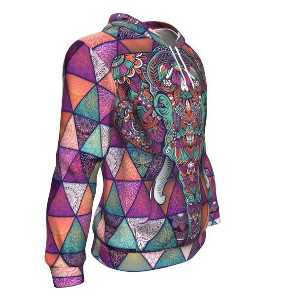 Mandala Elephant AOP Hoodie Tatto Design - Christmas/Halloween Gift