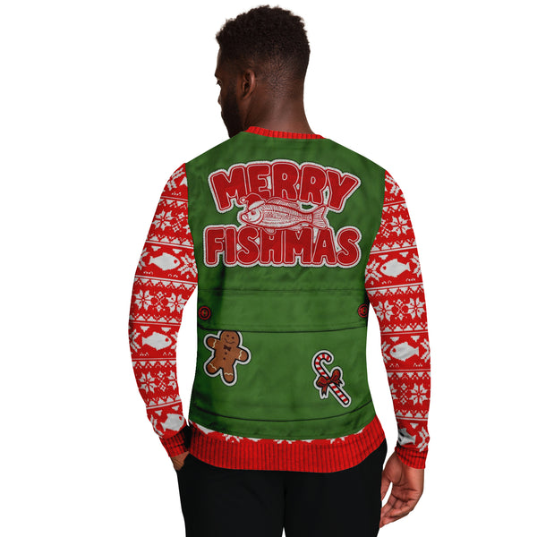 Merry Fishmas Fashion Ugly Sweatshirt AOP - Christmas Gift