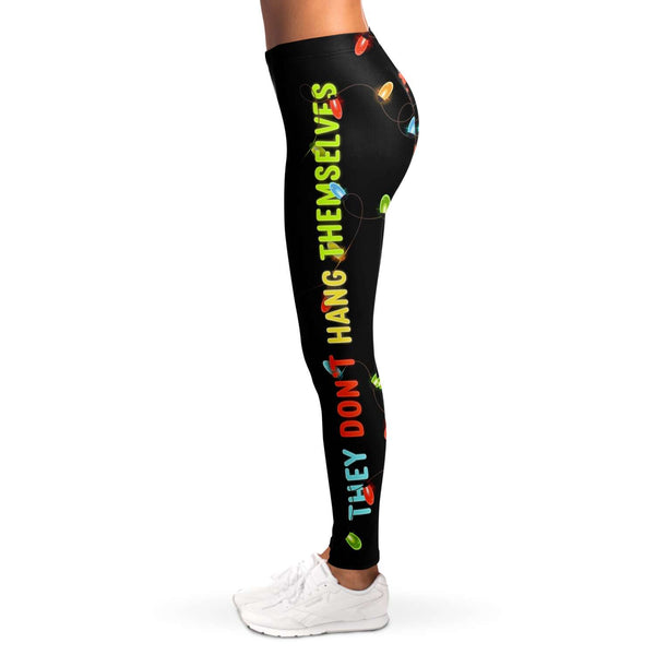 Funny premium Leggings CHRISTMAS LIGHTS ARE LIKE EPSTEIN Don't Hang Themselves - Ugly Xmas Gifts