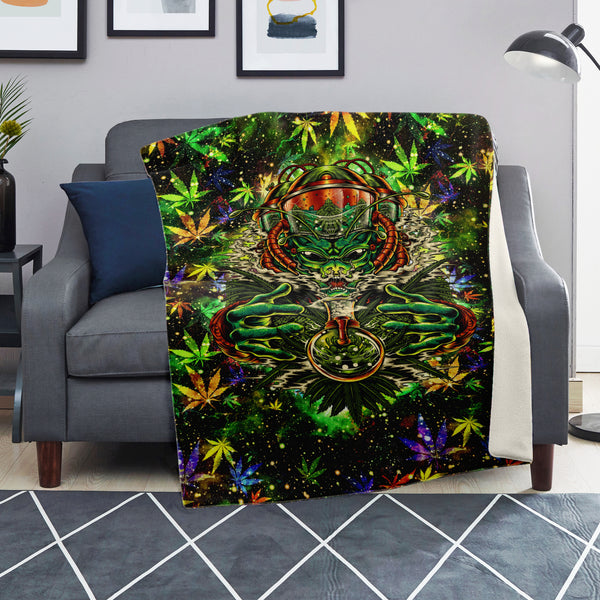 Cannabeast Premium Microfleece Blanket AOP - Christmas Gift for Men and Women