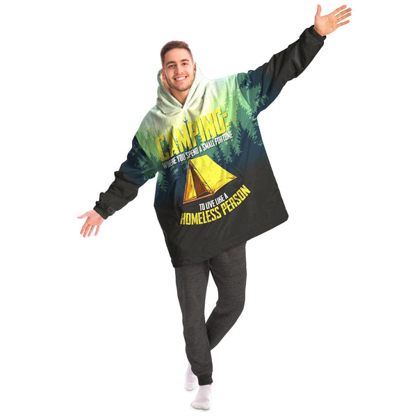 Live Like a Homeless Person Camping Homeless Man - Snug Hoodie AOP