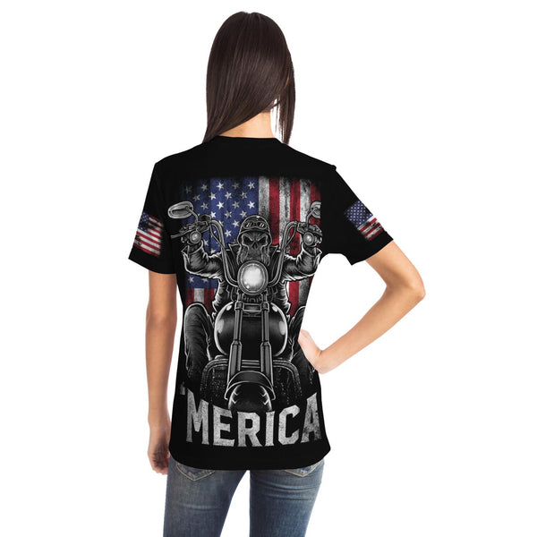 MERICA MotorCycle Tshirt 4th of July Special Design High Quality - Fast Shipping