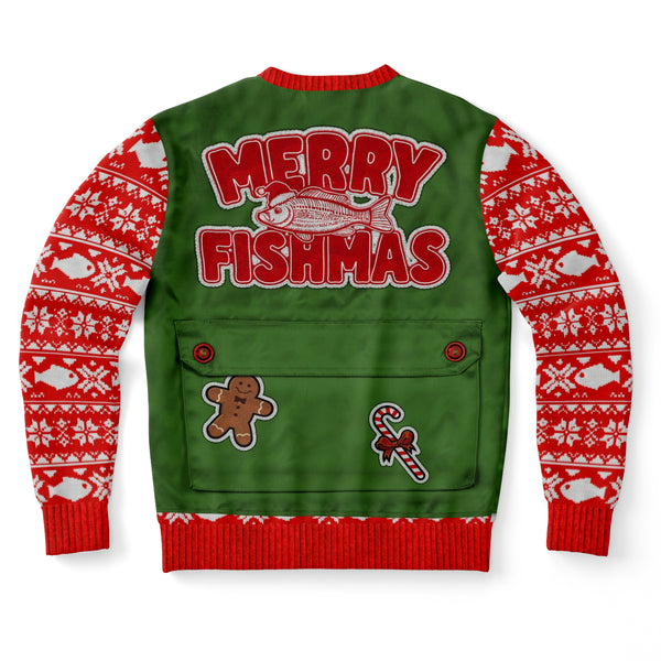 Merry Fishmas Athletic Ugly Sweatshirt AOP - Christmas Gift