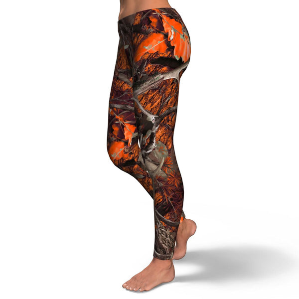 Orange Hunting Leggings AOP - Christmas/Halloween Gift for Hunting Lovers