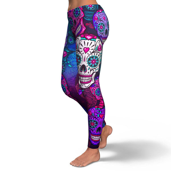 Calavera Sugar Skull Leggings AOP - Christmas/Halloween Gift for Men and Women