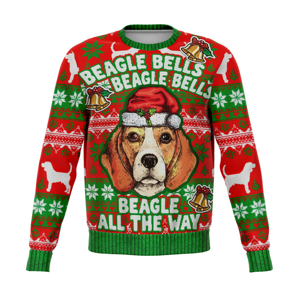Beagle Bells Dogs Ugly Xmas Fashion Sweatshirt AOP - Christmas/Halloween Gift
