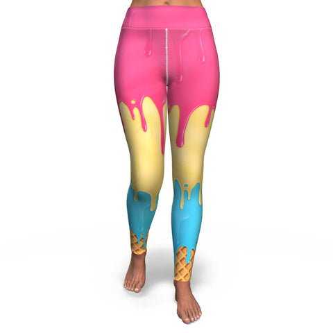 Dripping Ice Cream Yoga Leggings AOP - Christmas/Halloween Leggings Gift