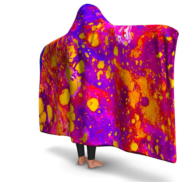 Acid Paint 1 Abstract Hooded Blanket AOP - Christmas/Halloween Gift for Painting Lovers