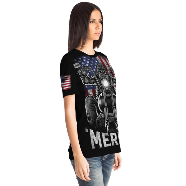 MERICA MotorCycle Tshirt 4th of July Special Design High Quality