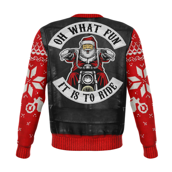 Oh What Fun Ugly Xmas Sweatshirt AOP Motorcycle -Christmas/Halloween Sweater Gift