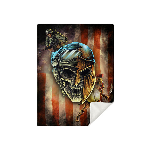 Spartan Warrior Soldier Premium Microfleece Blanket 3D AOP - Christmas Gift for Men and Women